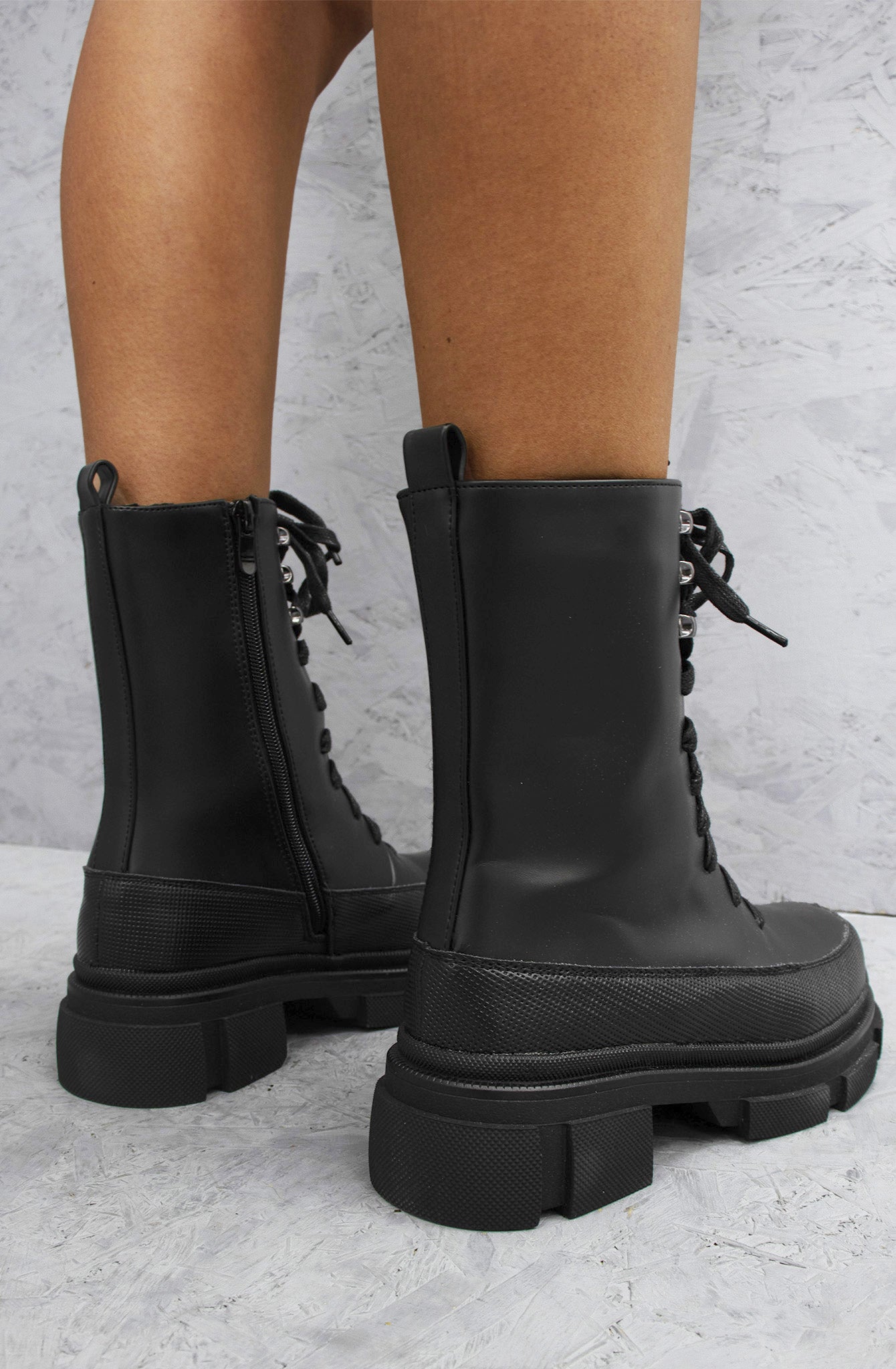Rocket Chunky Platform Lace Up Boots Black