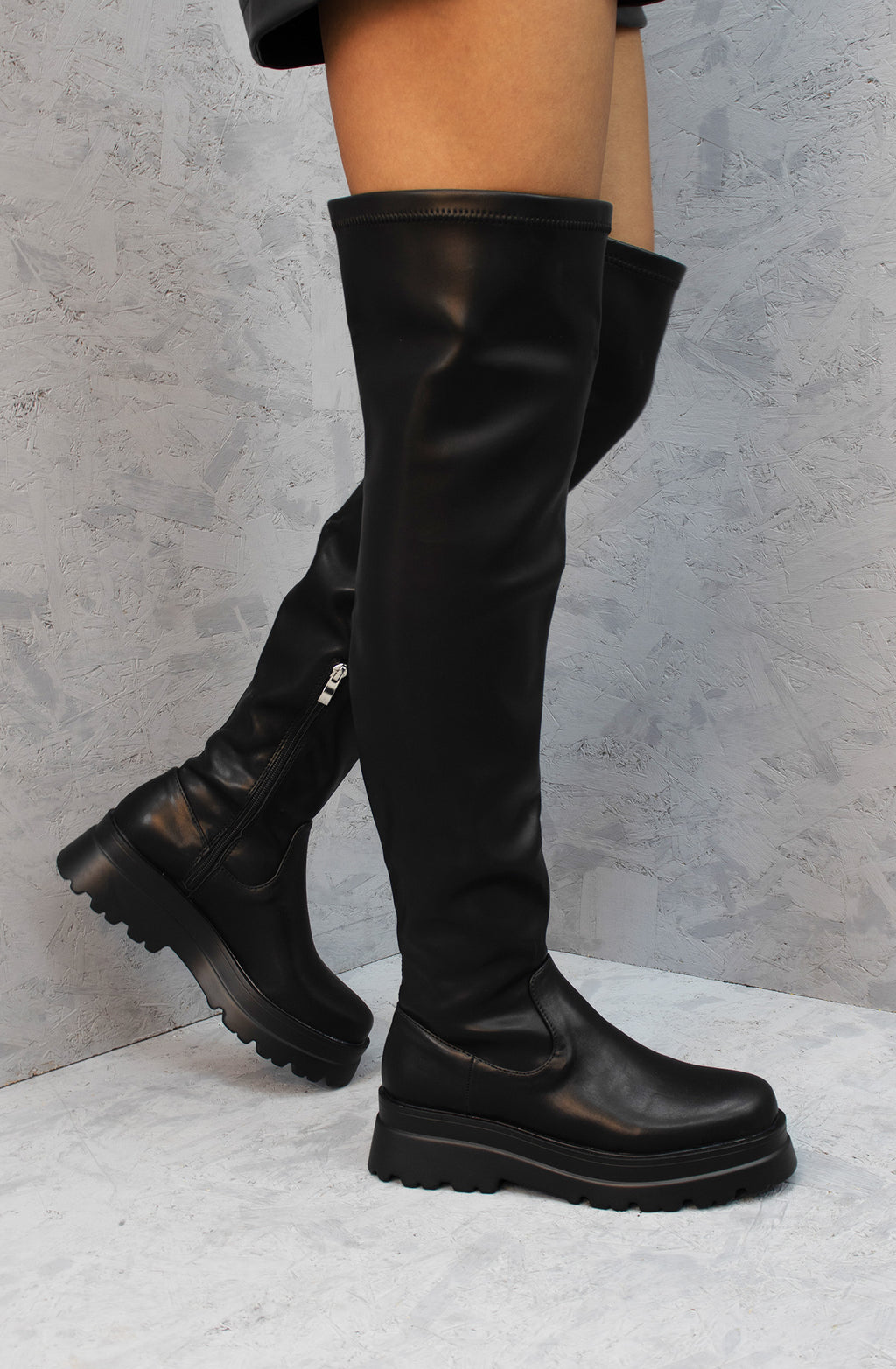 Uproar Faux Leather Over The Knee Platform Boots