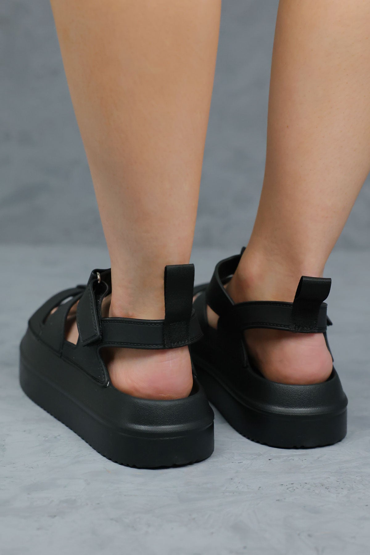 Black Chunky Gladiator Sandals