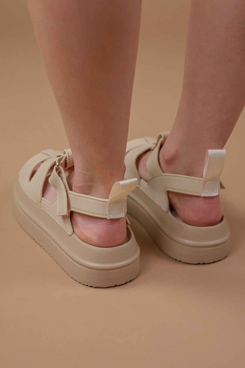 Beige Chunky Gladiator Sandals