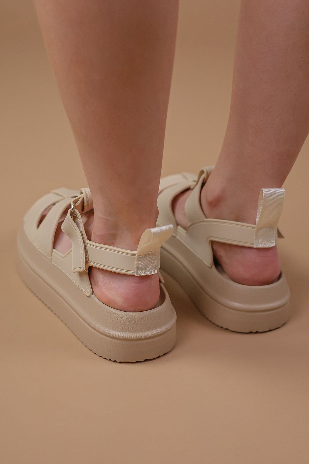 Beige Chunky Gladiator Sandals